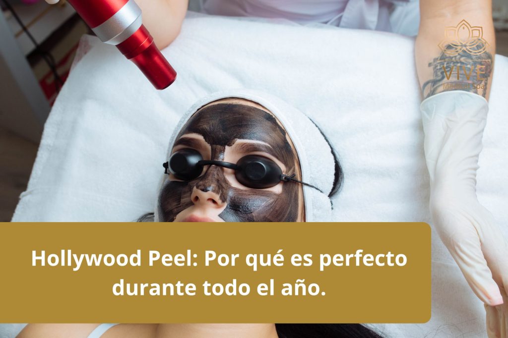 Paciente recibiendo tratamiento Hollywood Peel en VIVE Medical Spa Tijuana para rejuvenecimiento facial